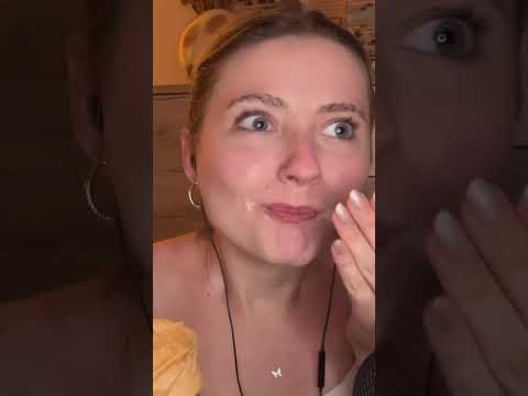 ASMR | trying a viral food combo 🥐+🍦 #asmr #mukbang #food #trending #viral #tingles