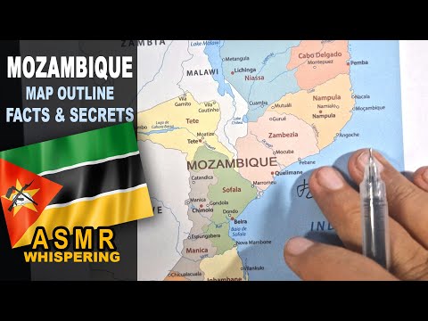 MOZAMBIQUE !! map contour drawing & provinces | Facts and Secrets | ASMR whispered geography facts