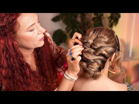 ASMR mermaid braid hair styling ✨ professional up-do w accessories @realpersonasmrbyaugust ​