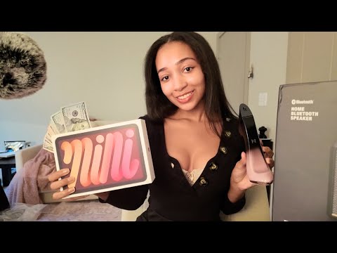 asmr haul | what my boyfriends got me for my birthday *soft spoken + rain sounds*