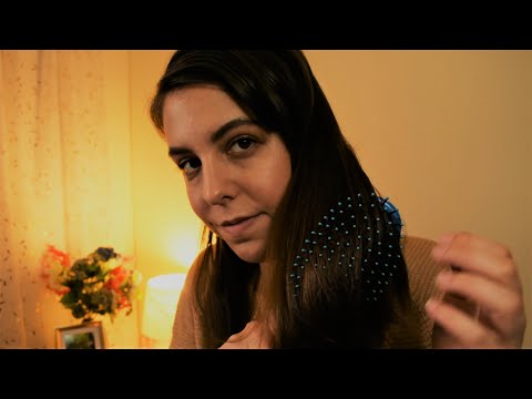 {ASMR} Roleplay | Teaching You How I Brush My Hair | Whispering, Hair Brushing