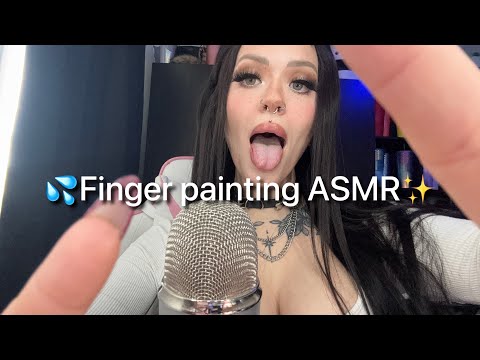 Personal attention finger painting ASMR | (wet mouth sounds)