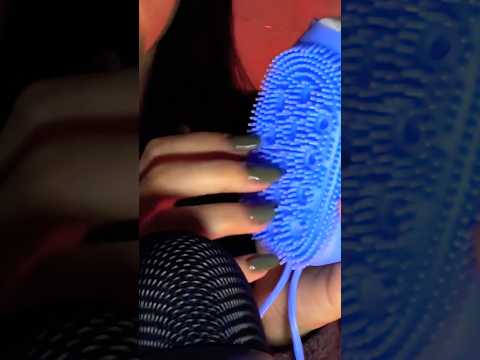ASMR Silicon Bristle Brush🩵 #shorts  #asmr #asmrsounds  #asmrvideo