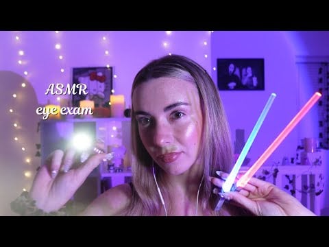 ASMR eye exam with light triggers for sleep 🔦💤 (soft spoken/whispered, lights, gloves)