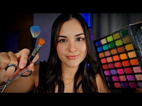 ASMR  TE MAQUIANDO até VOCÊ DORMIR ✨️