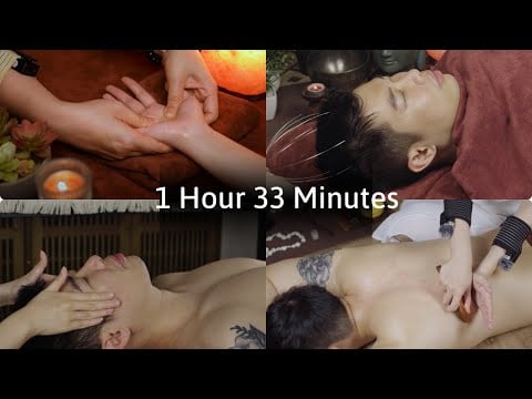 Let Go & Relax: ASMR Massage Mega Mix (1 Hour 33 Min) | Hand, Face, Back, Head & Skin Sounds