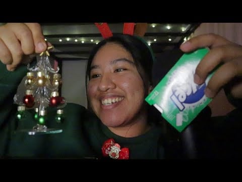 ASMR ✨ IT'S TIIIME 🎄🎄 (putting up our lil Christmas tree & chewing gum)
