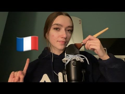 Trying ASMR in French for the first time! | Mic brushing + Gentle whispers 
