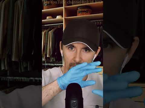 ASMR Finger Fluttering With Blue Gloves #short