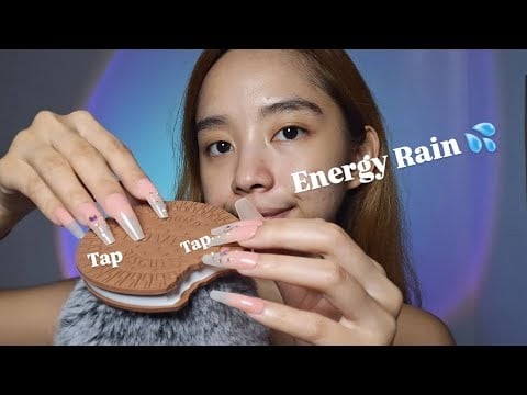 ASMR Energy Rain 💦 (tingly taps, soft whispering)