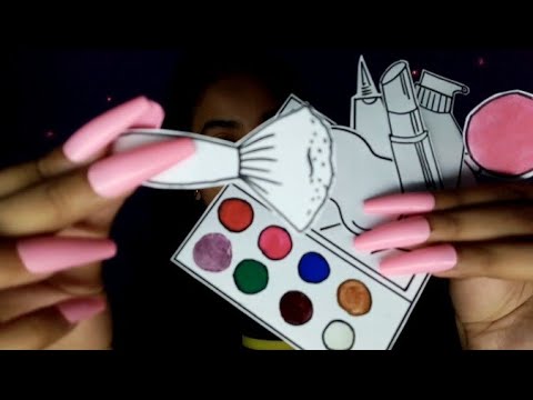 ASMR Fast Doing Your Makeup in 2 Minutes with Paper Cosmetics 💄