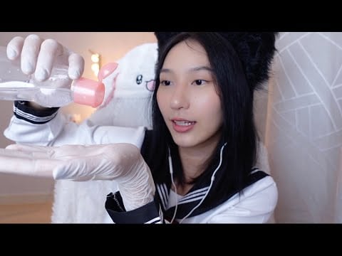 ASMR Latex Gloves XS Size Relax Sounds [ No Talking ] 🤍💋 - RAINIE ASMR