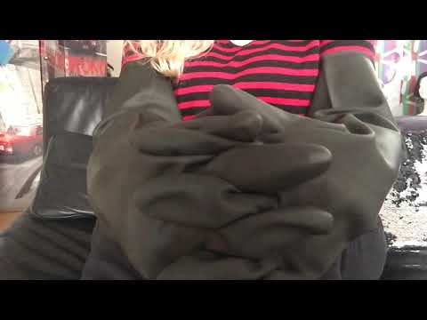 RUBBER GLOVES ✋✋ EXTRA LONG ❗❗ & MERMAID PILLOW💞  [[ASMR]]