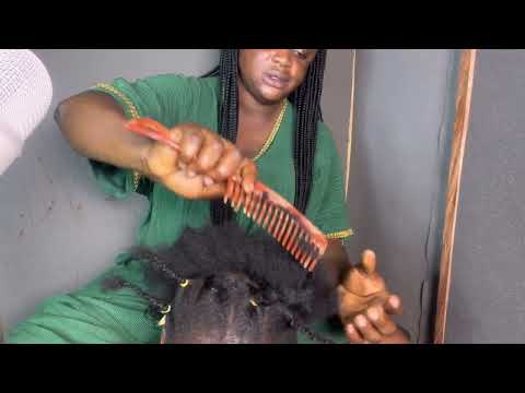 ASMR✨LOOSENING MY SISTERS HAIR WITH TEETH AFTER MAKING IT, WITH GUM CRACKING