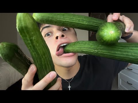 ASMR eating 5 cucumbers MUKBANG