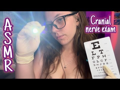 ASMR Cranial nerve exam | White latex gloves and personal attention triggers 