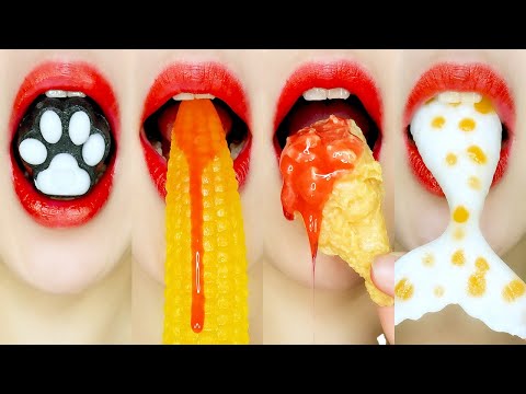 Emoji food Kohakuto (Sugar Amber, Crystal Candy) Eating Sounds 직접 만든 코하쿠토 먹방 [ASMR MUKBANG]