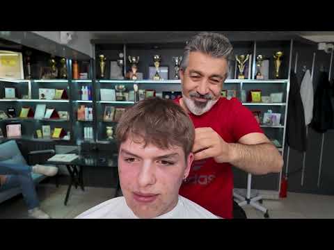 ASMR ANATOMICAL HAIRCUT & BEARD TRIM | SOOTHING PURPLE SHAMPOO TREATMENT