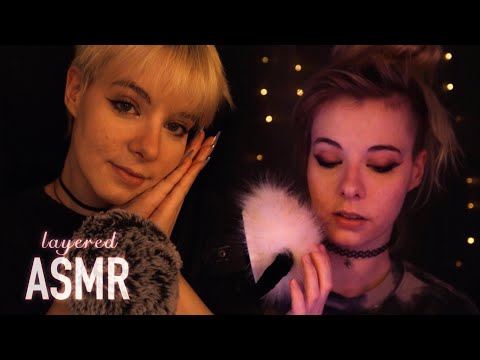 ASMR | layered Whispering, extra Fluffy Soft Sounds - Sleep Ambience, stormy, fireplace