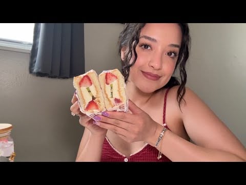 ASMR | Japanese fruit sandwiches 🍓🥝