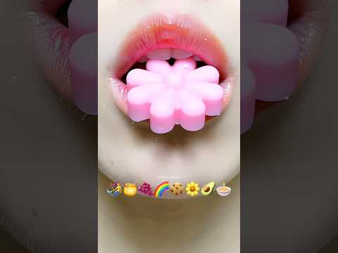 Asmr Eating Honey Chocolate Jelly Emoji Food 🌼🥑🌈 #meoasmr #mukbang #emojichallenge #asmrsounds