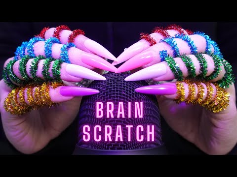 Asmr Mic Scratching - Brain Scratching with Long Nails | Asmr No Talking for Sleep - 4K