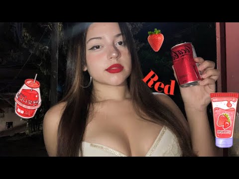 🍓 ASMR: só com gatilhos vermelhos com música de fundo