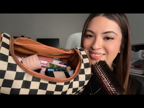 ASMR| Getting you ready for my Birthday dinner 🥳🎂🎈- Touching up your makeup & styling your hair