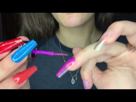 ASMR|| Showing Nail polish, painting nails, and Nail on Nail tapping