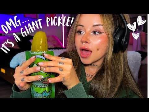 GIANT Pickle ASMR Eating Sounds 👅 Big Crunch😻 Intense