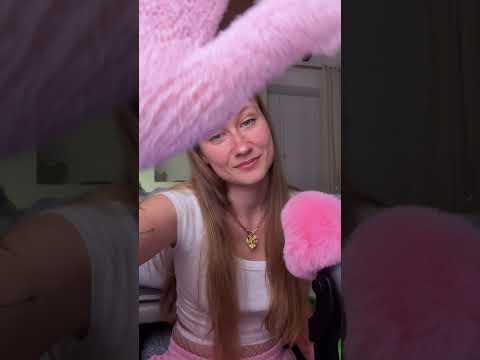 ASMR soft touch with crispy gloves for relaxation