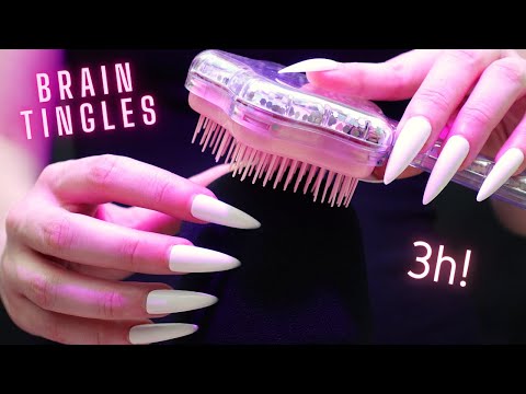 Asmr Deep Mic Scratching , Brushing & Stroking | Asmr No Talking for Sleep - Long Nails | 3 Hours