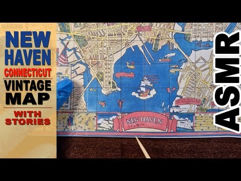 NEW HAVEN Old Graphic Map with Historical landmarks and Facts Depicted [ASMR whispering analysis]