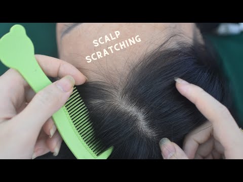 ASMR Hair Sounds With Scalp Scratching, Hair Parting, Hair Combing Real Person For Relaxation