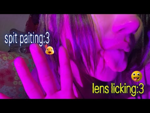 asmr spit paiting + lens licking :3