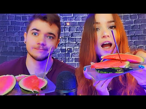 ASMR en COUPLE 🍉 Dégustation PASTEQUE Mukbang 🍉@ASMR Tom et sérénité