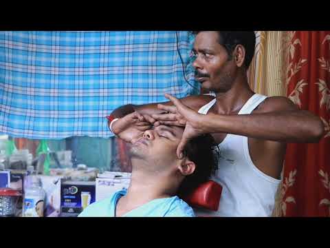 Very hardworking Indian barber head massage with tingles and neck crack | head massage indian asmr