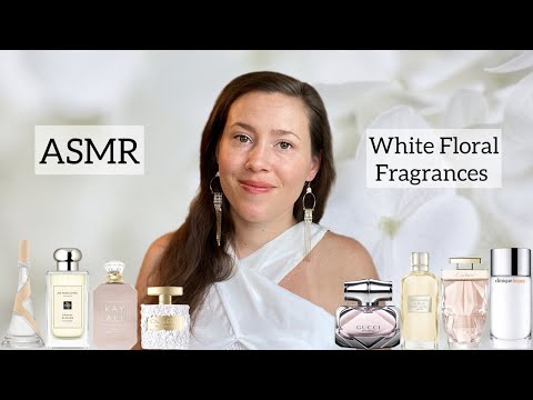 ASMR - My White Floral Perfume Collection  - Glass Tapping & Soft Spoken