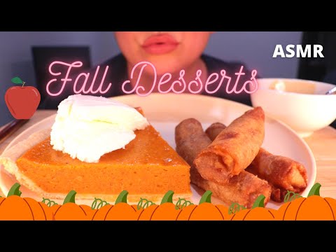 ASMR PUMPKIN PIE + ICE CREAM + APPLE PIE ROLLS MUKBANG 먹방   | EATING SOUNDS | Mandy Foods ASMR