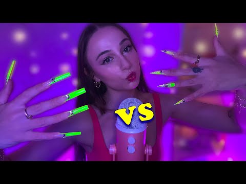 XXL SQUARE vs. STILETTO ASMR ☆💅 Which Nails Sound Better?