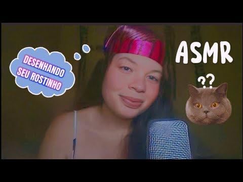 ASMR- Desenhando seu rostinho até você dormir (sons de boca e sons reais de lápis e papel)