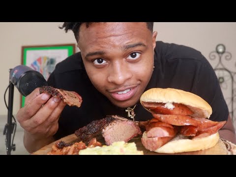 BARBECUE BEEF BRISKET ASMR EATING SOUNDS