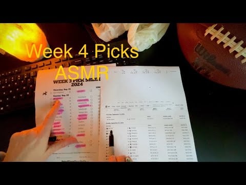 NFL Week 4 Picks ~ No Frills ASMR Football Talk