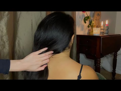 ASMR hair brushing and soft touch massage to make you super sleepy❣️(soft spoken)