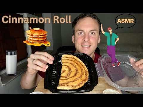 Cinnamon Roll Pancakes & Milk (ASMR Eating Sounds) Whispers & Mouth Sounds // Love, Live, ASMR