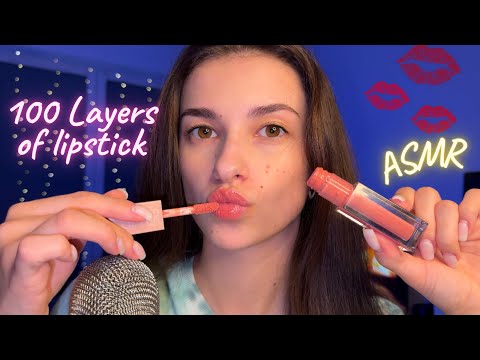 ASMR KISS💋 - 100 Layers of lipstick 💄👄