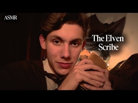 ASMR - Fantasy scribe tells you world lore, medieval fantasy male roleplay for sleep