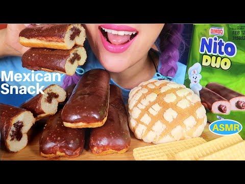 ASMR MEXICAN SNACK BIMBO NITO DUO, CONCHAS EATING SOUND mukbang |멕시코 스낵 빔보 빵 리얼사운드 먹방|CURIE.ASMR