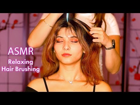 ASMR tingly hair brushing ultra relaxing brush sounds with gentle whispering,  blissful pampering