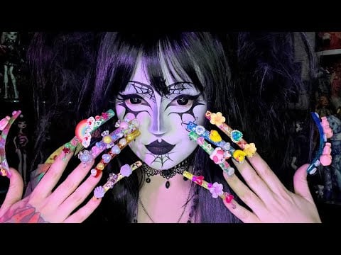 ASMR WITH MY NEW NAILS|| LONG NAIL TAPPING & WHISPERING✨🌈